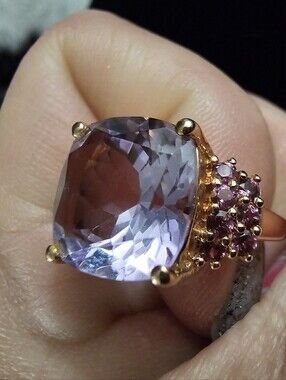 Ross-Simons Amethyst Rhodolite Garnet Ring 18kt Rose Gold Over Sterling Sz 6
